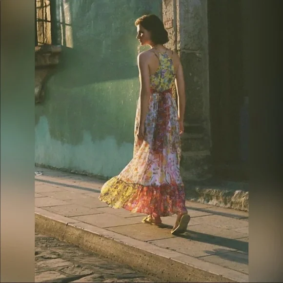 Anthropologie Malibu floral maxi dress size 4 - Picture 5 of 15